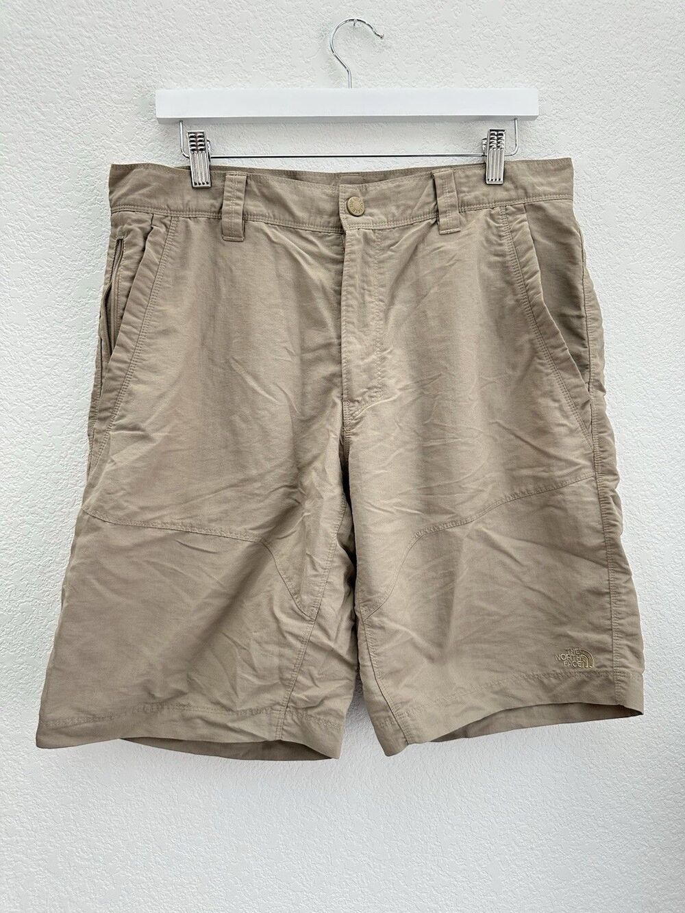 The North Face TNF Mens Khaki Nylon Cargo Hiking Shorts Sz 36 Paramount Trail